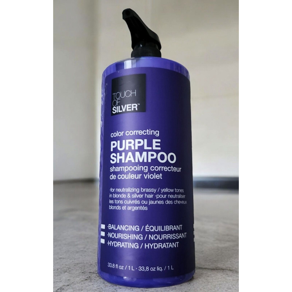 TOUCH OF SILVER COLOR CORRECTING PURPLE SHAMPOO NEUTRALIZING BRASSY TONE 33.8 oz